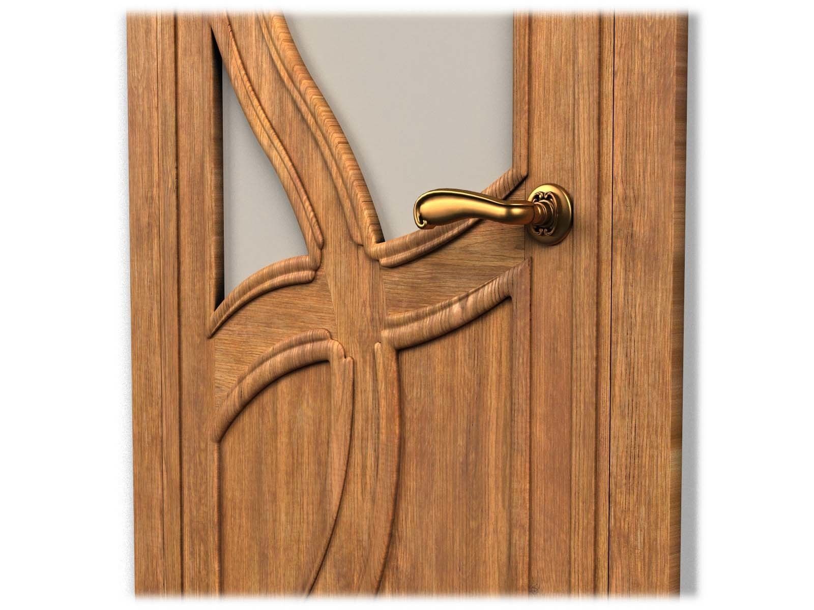 Door0017 wooden door with ornate design 3D model_10