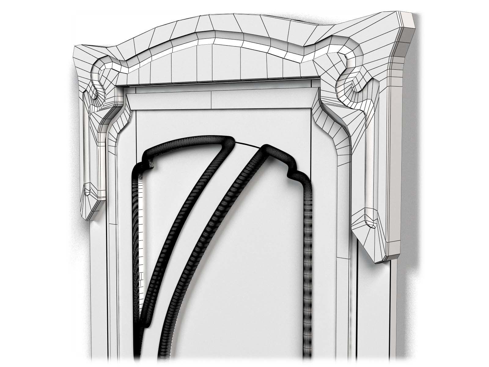 Door0017 wooden door with ornate design 3D model_8