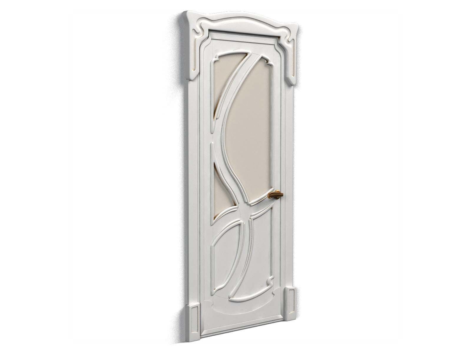 Door0017 wooden door with ornate design 3D model_4