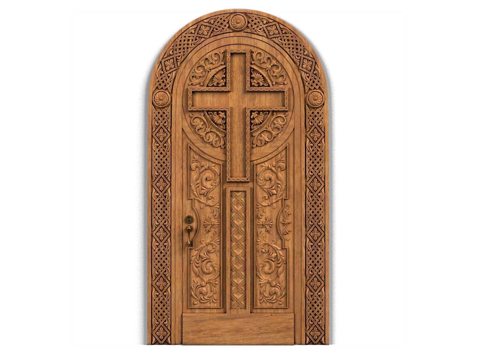 Door0020 christian cross door 3D model_2