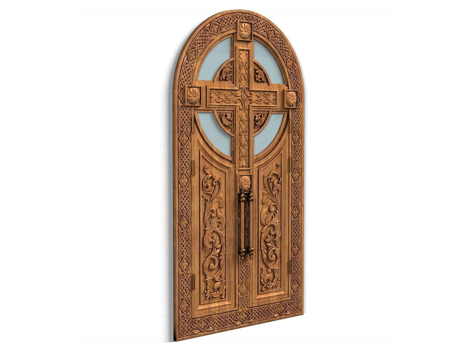 Door0021 ornate door with cross 3D model_5