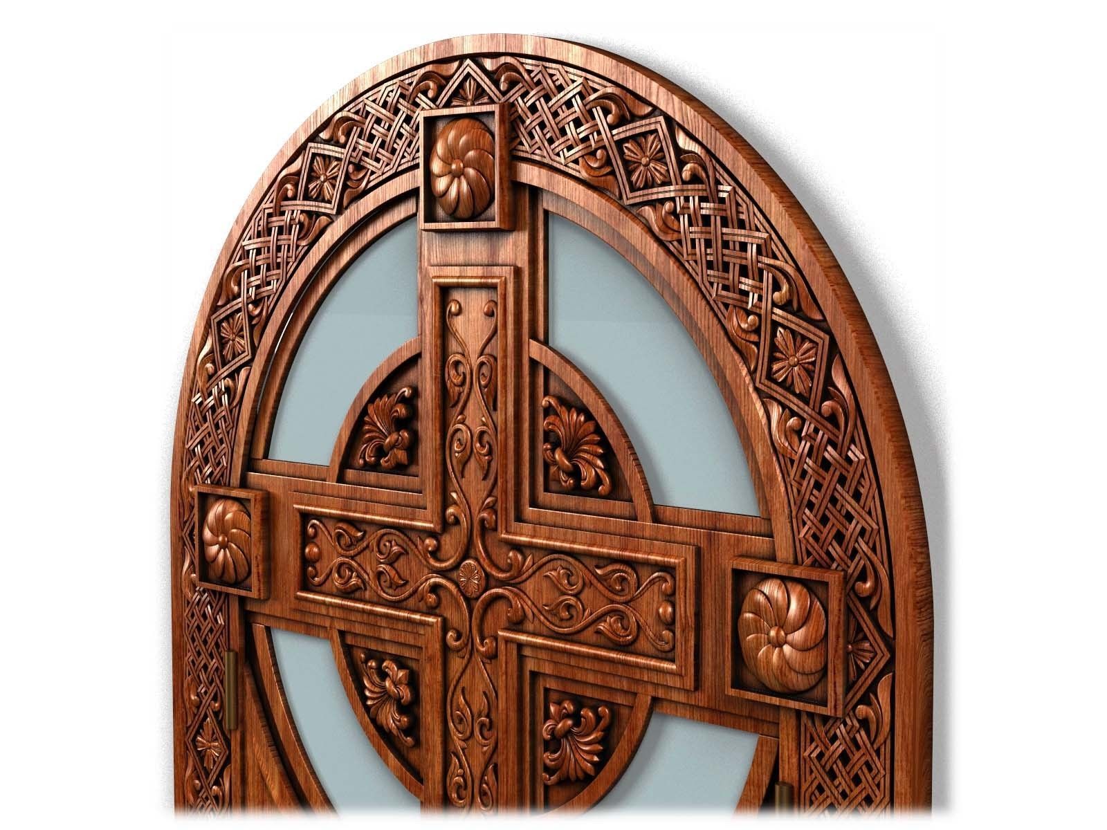 Door0021 ornate door with cross 3D model_6