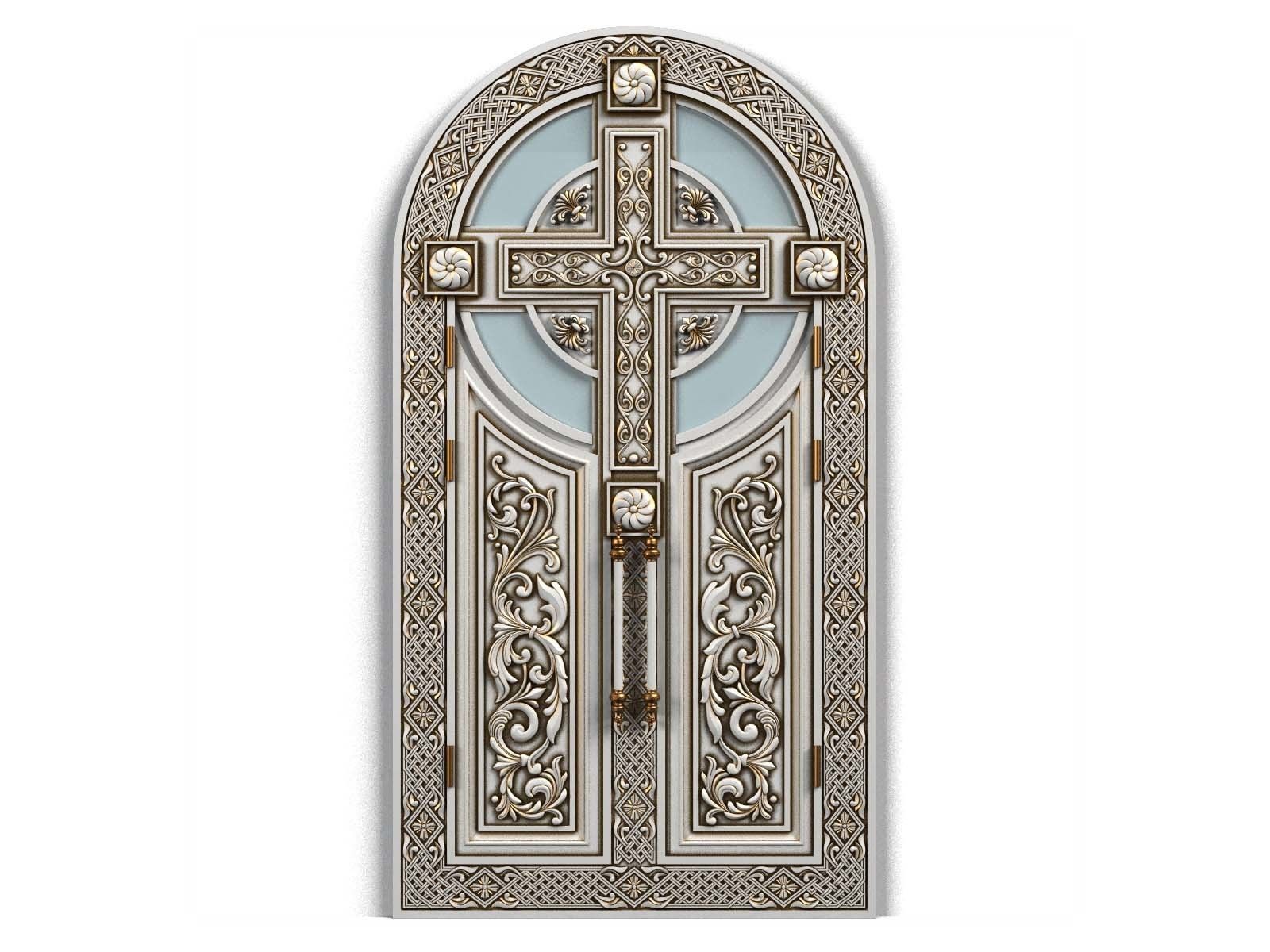 Door0021 ornate door with cross 3D model_1