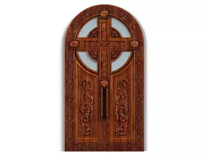 Door0021 ornate door with cross