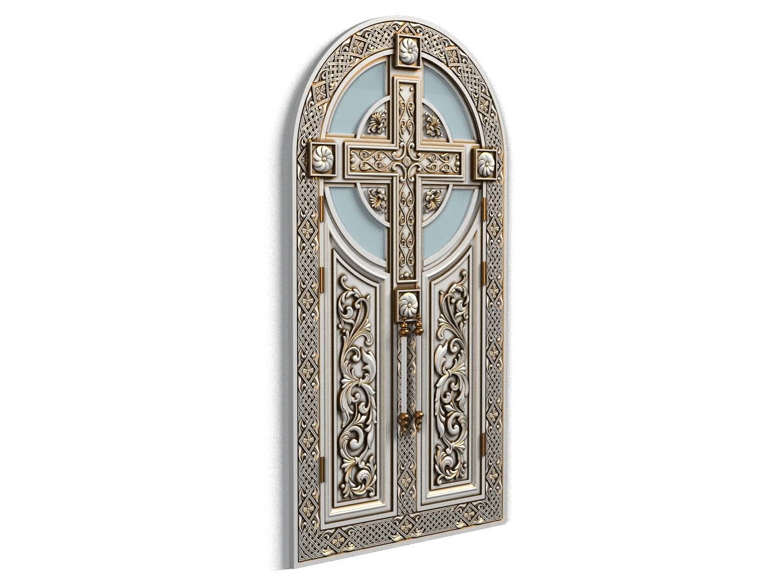 Door0021 ornate door with cross 3D model_4