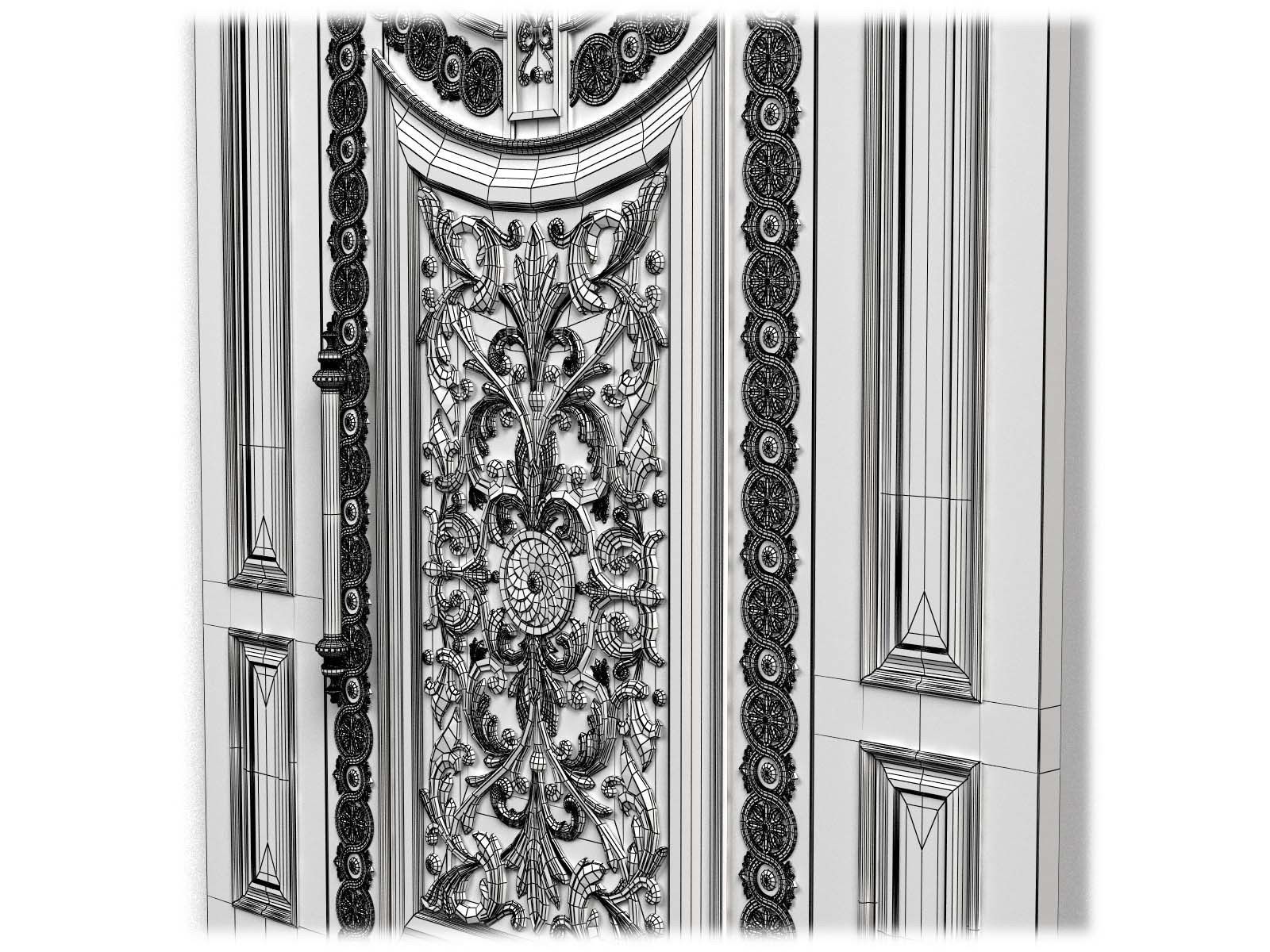 Door0024 wooden door with ornate design 3D model_11