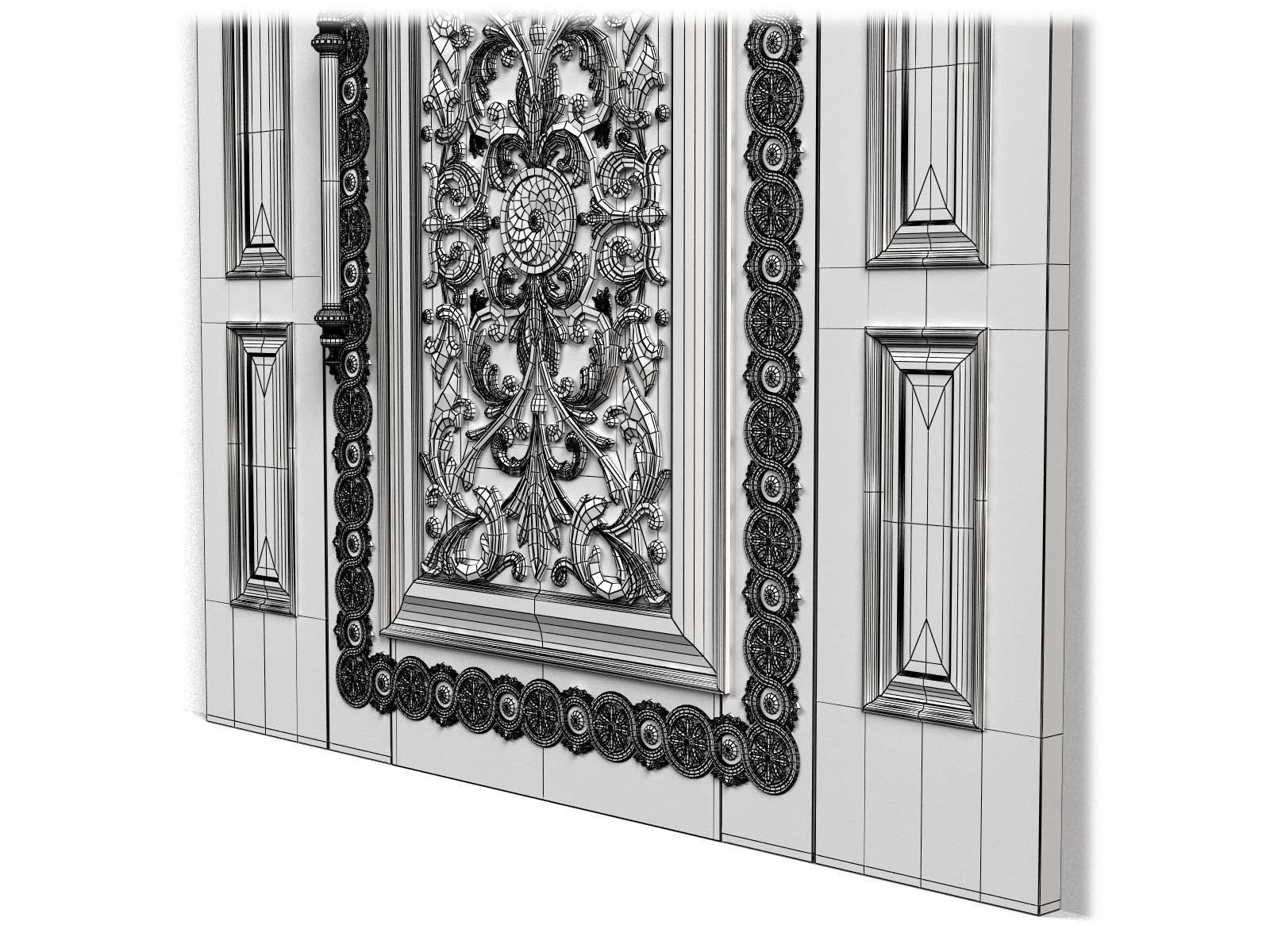Door0024 wooden door with ornate design 3D model_14