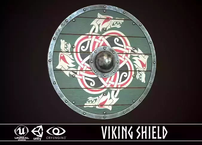 Viking Shield 01 Low-poly 3D model