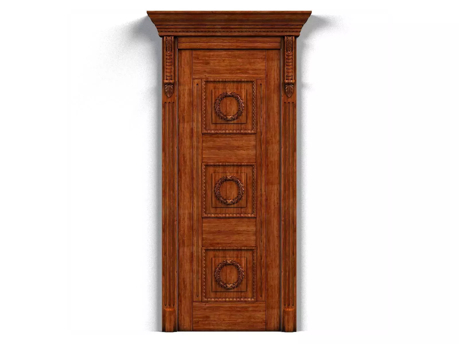 Door0027 wooden door on wall 3D model_0