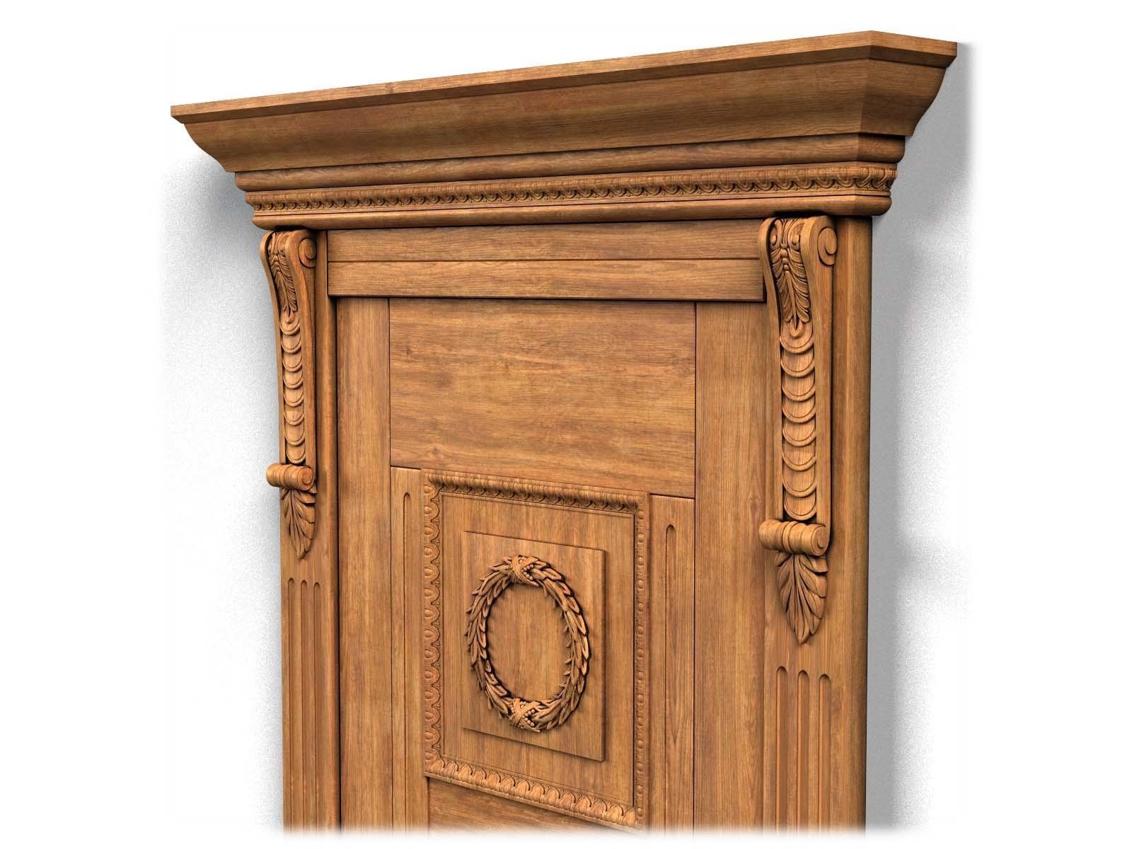 Door0027 wooden door on wall 3D model_7