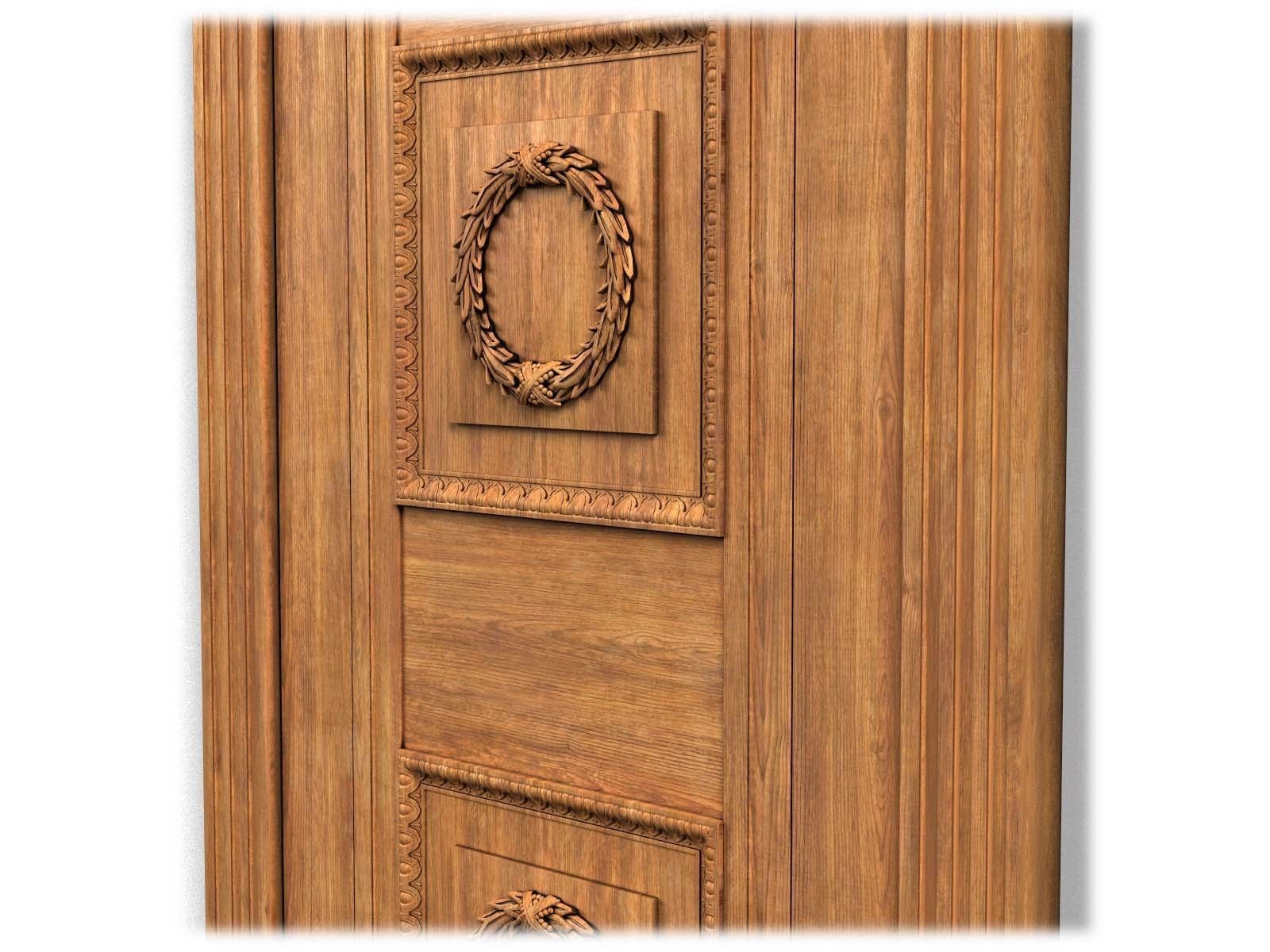 Door0027 wooden door on wall 3D model_10