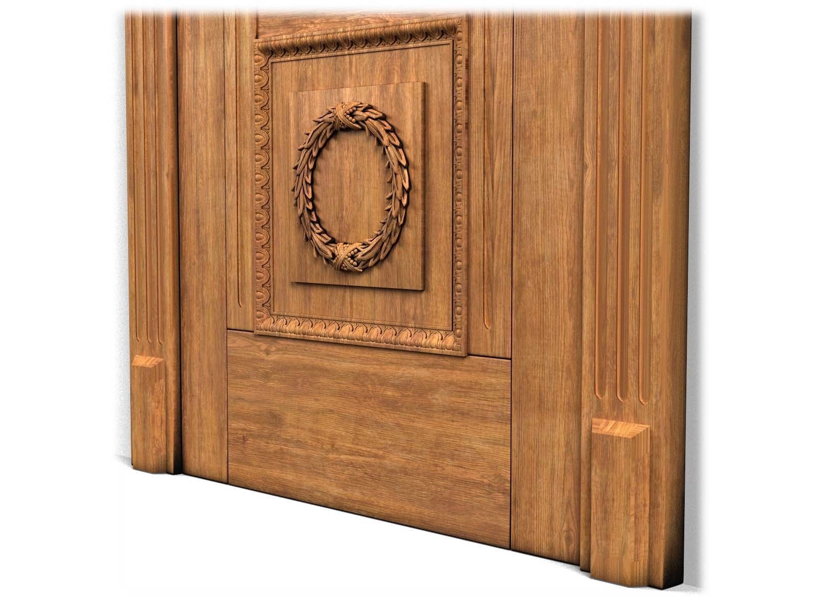 Door0027 wooden door on wall 3D model_13