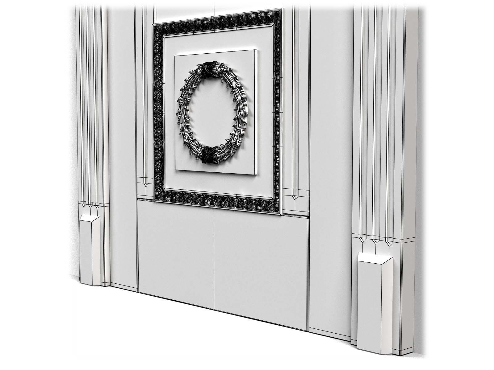 Door0027 wooden door on wall 3D model_14