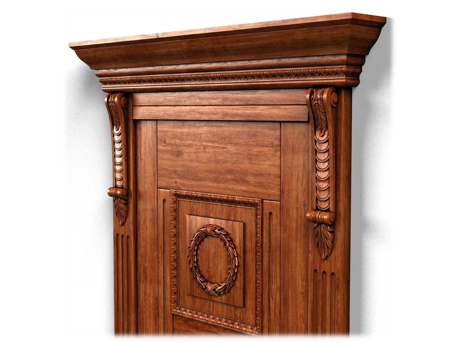 Door0027 wooden door on wall 3D model_6