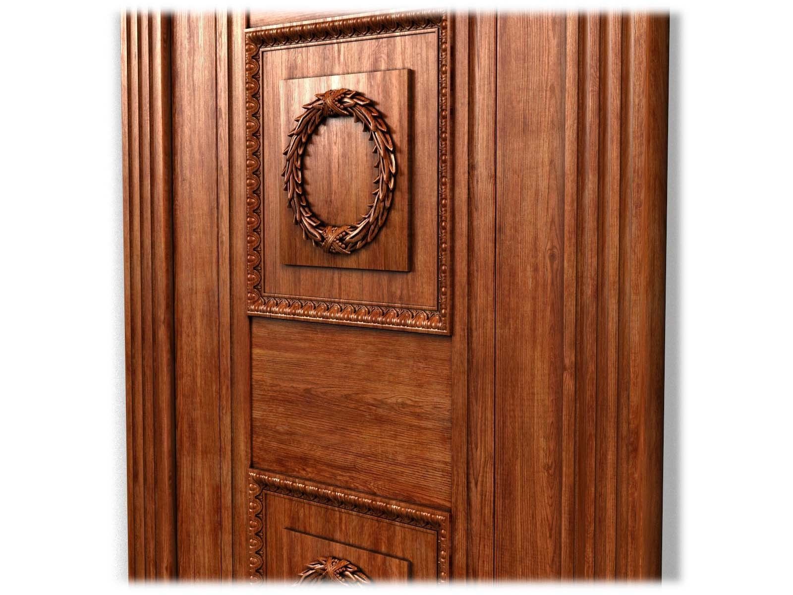 Door0027 wooden door on wall 3D model_9