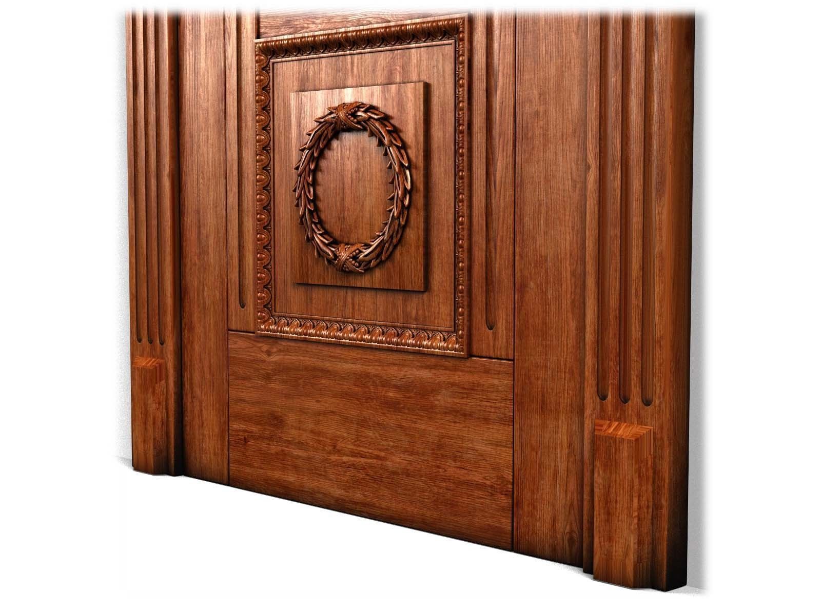 Door0027 wooden door on wall 3D model_12