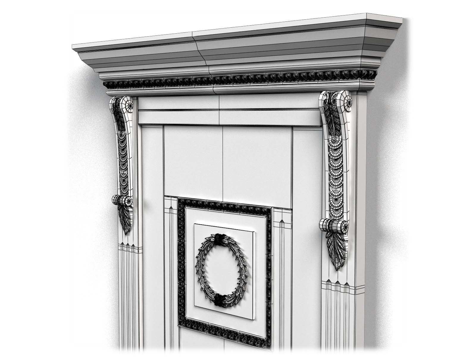 Door0027 wooden door on wall 3D model_8