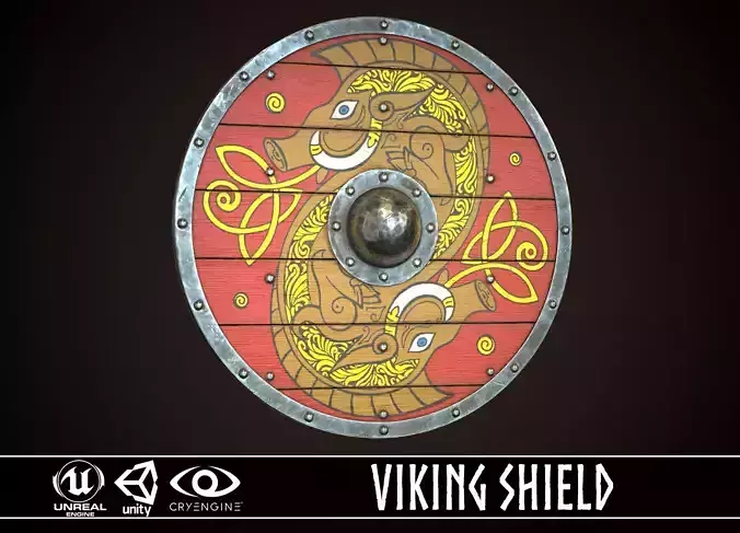 Viking Shield 02 Low-poly 3D model