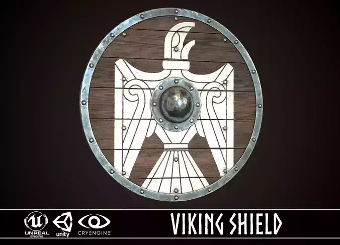 Viking Shield 03 Low-poly 3D model