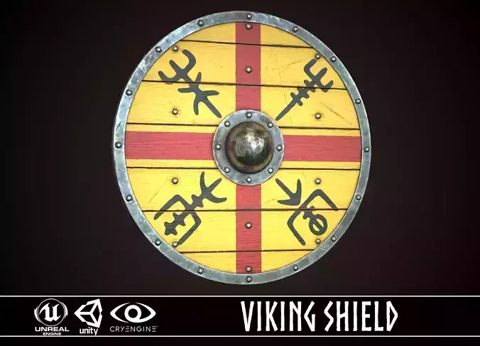 Viking Shield 04 Low-poly 3D model