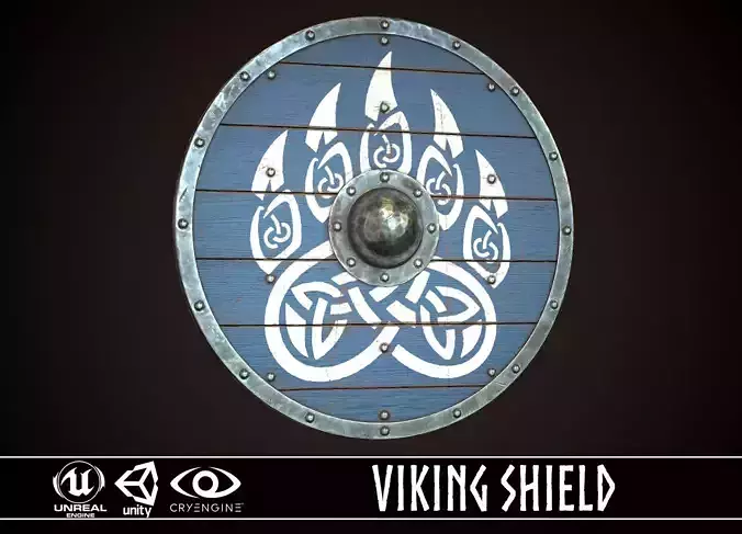 Viking Shield 05 Low-poly 3D model