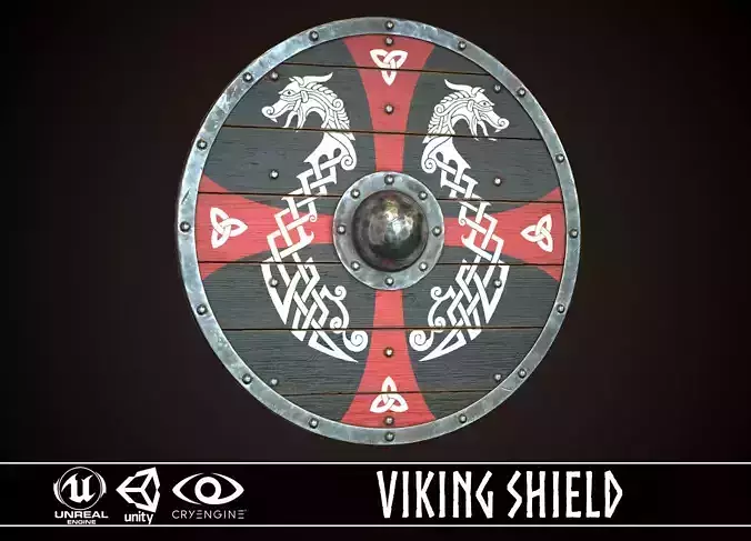 Viking Shield 06 Low-poly 3D model