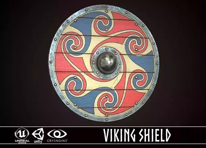 Viking Shield 07 Low-poly 3D model