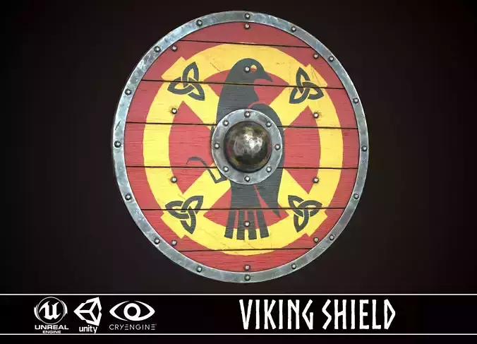 Viking Shield 08 Low-poly 3D model