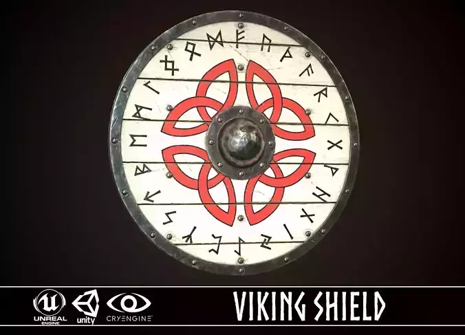 Viking Shield 09 Low-poly 3D model