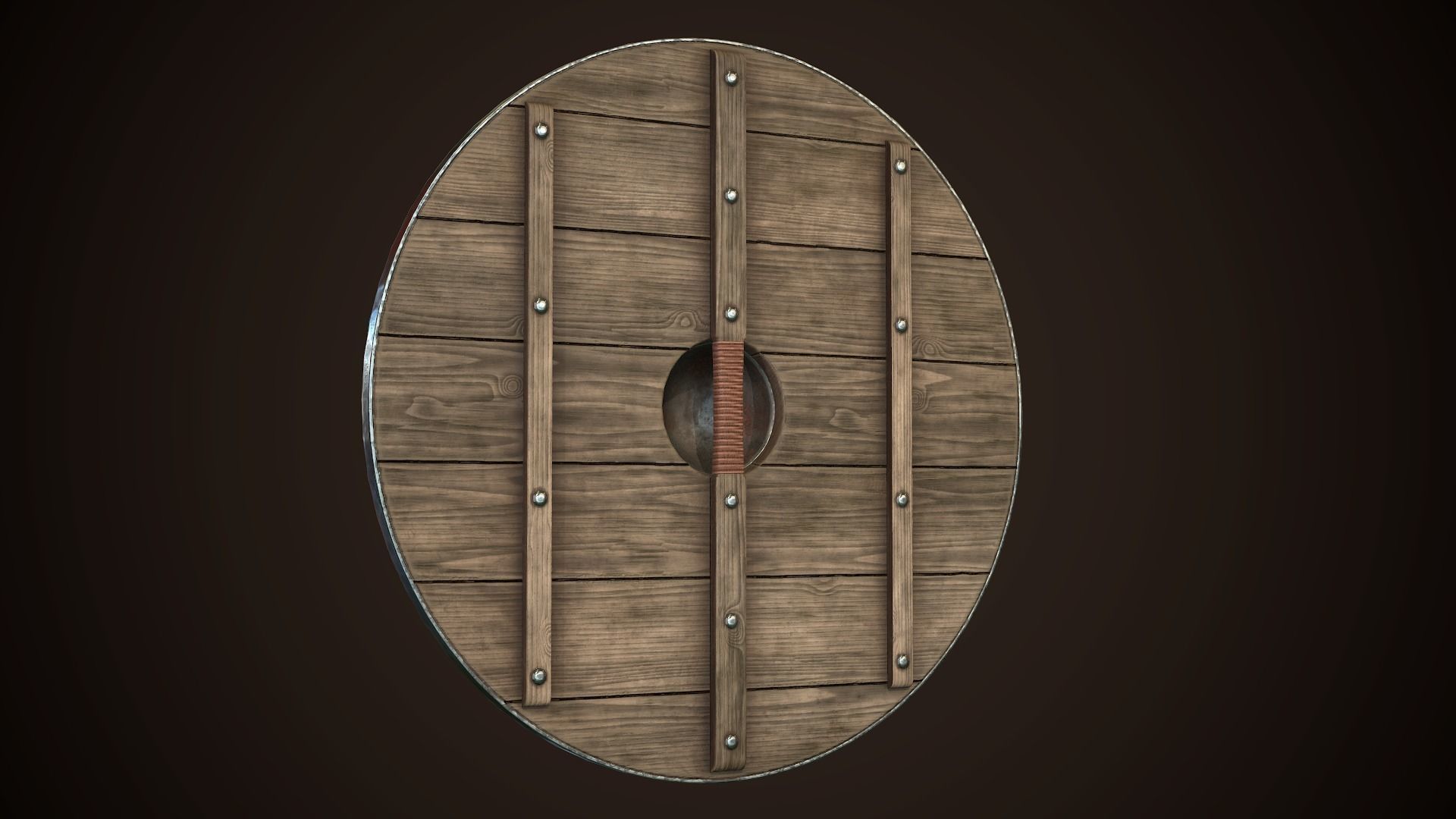 Viking Shield 11 Low-poly 3D model_7
