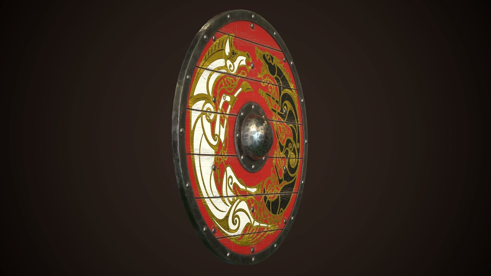 Viking Shield 11 Low-poly 3D model_12