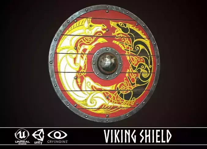 Viking Shield 11 Low-poly 3D model