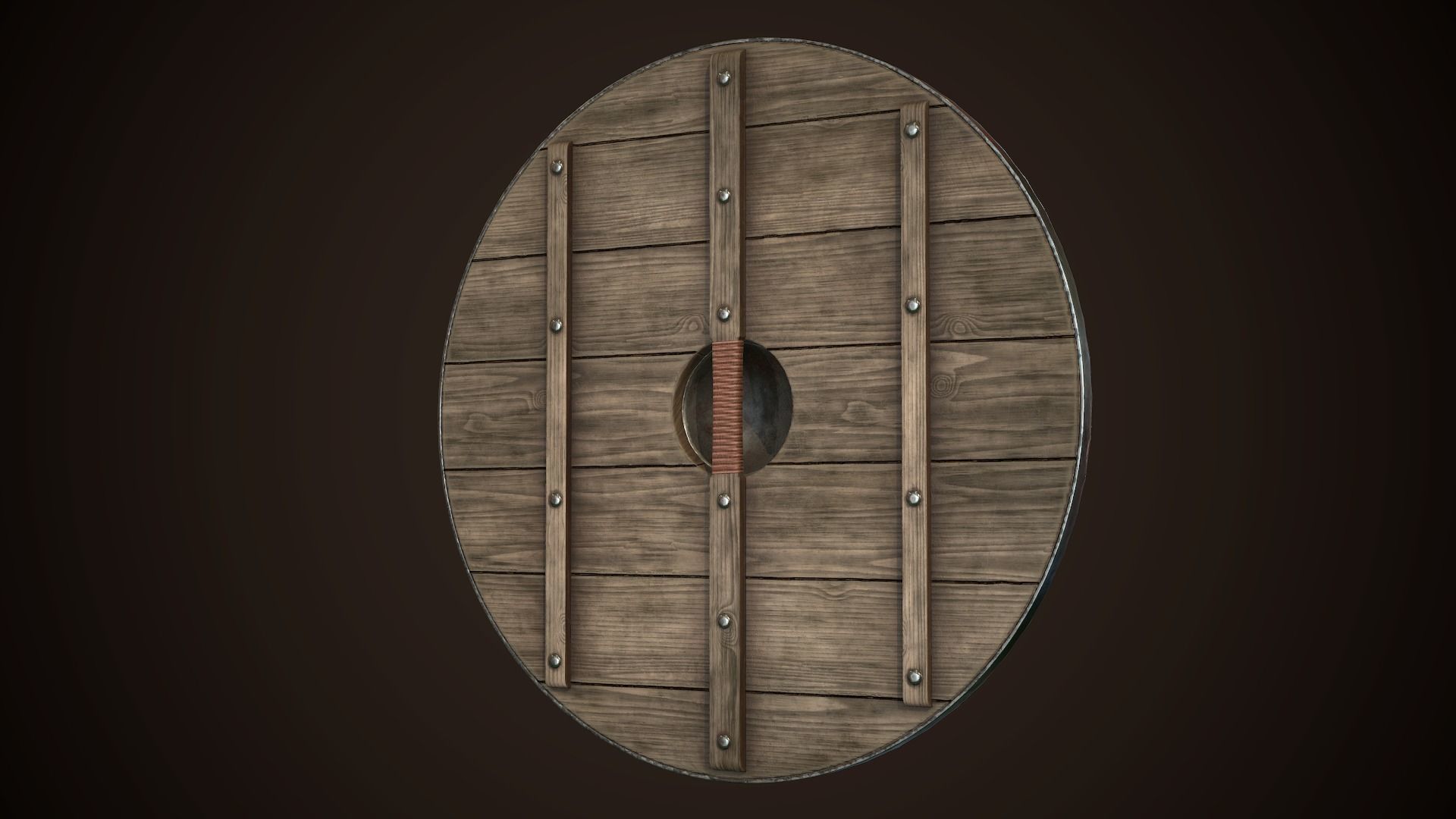 Viking Shield 12 Low-poly 3D model_9
