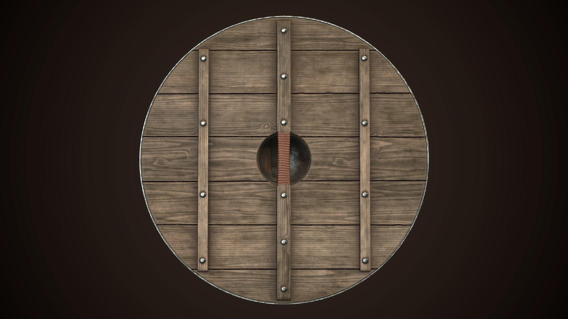 Viking Shield 12 Low-poly 3D model_8