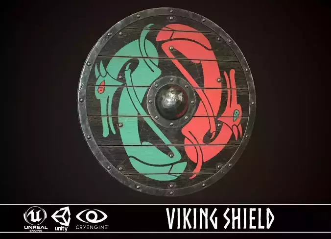 Viking Shield 12 Low-poly 3D model