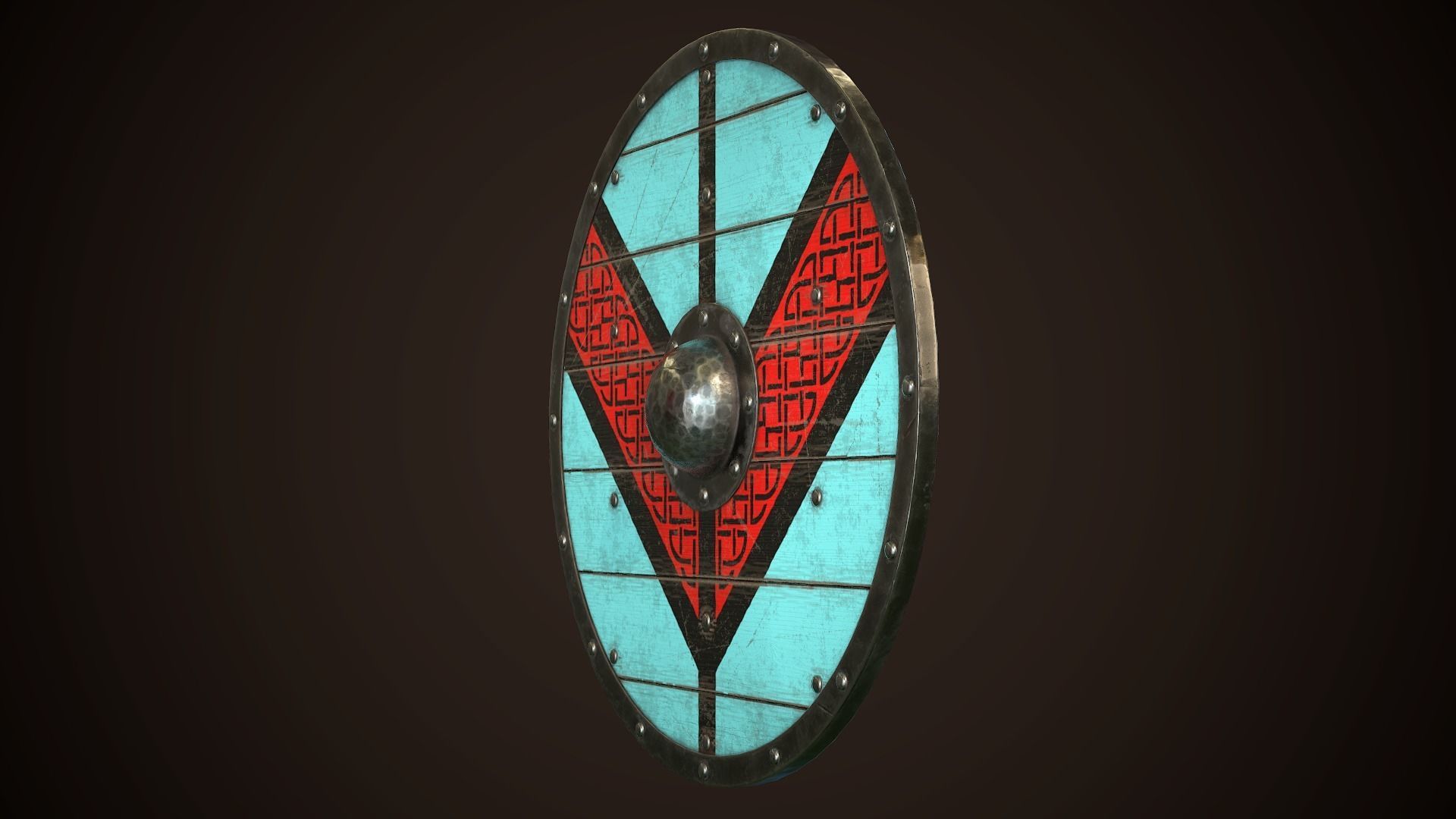 Viking Shield 13 Low-poly 3D model_4