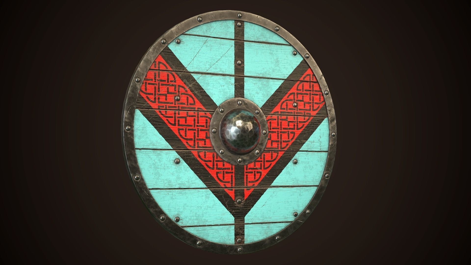 Viking Shield 13 Low-poly 3D model_13