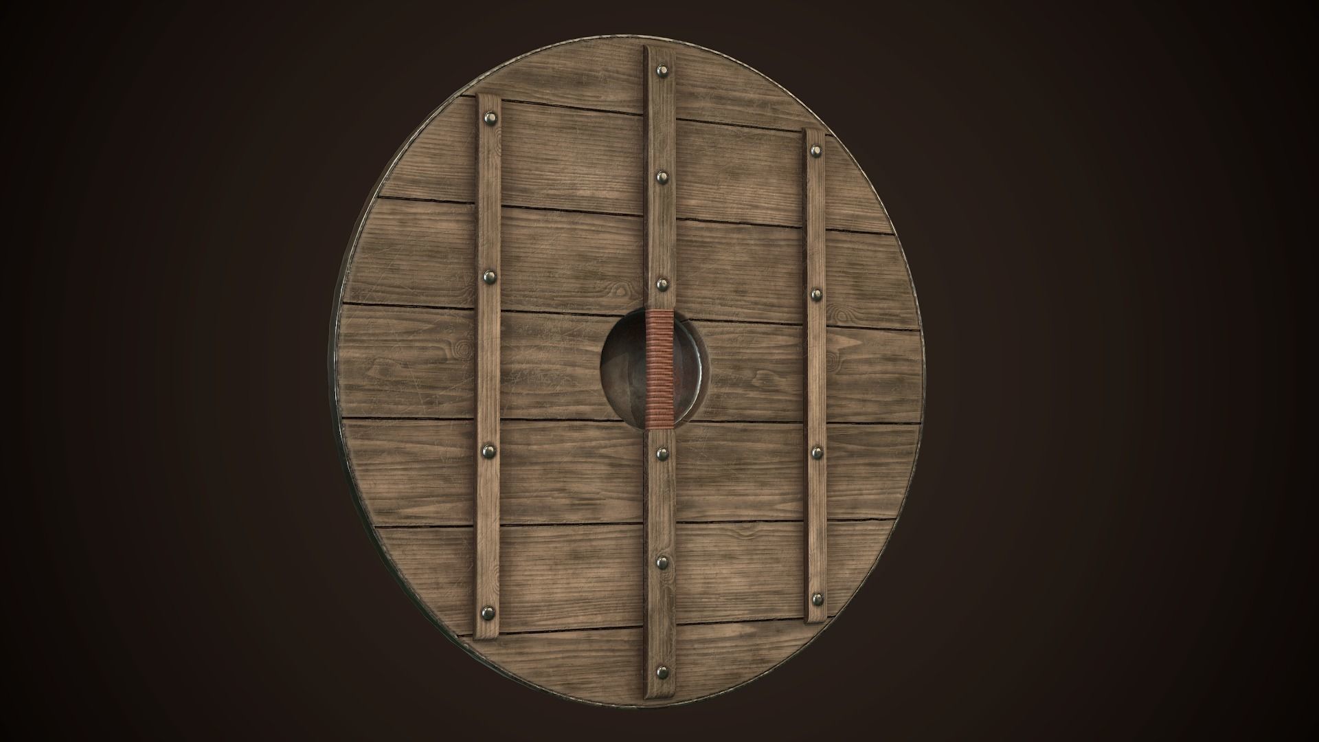 Viking Shield 13 Low-poly 3D model_7