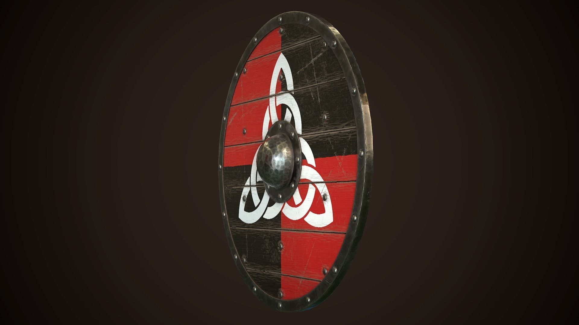 Viking Shield 14 Low-poly 3D model_4