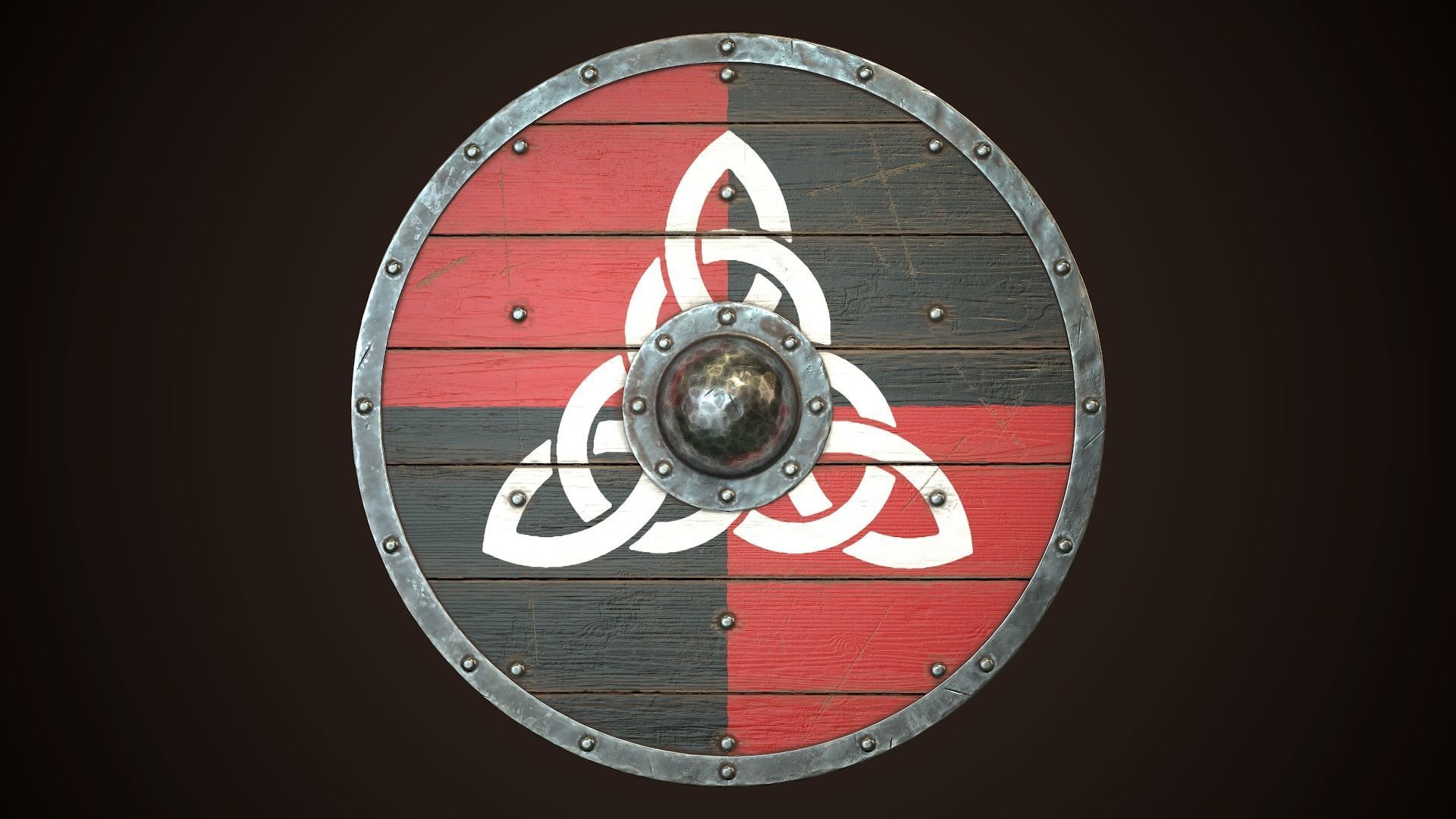 Viking Shield 14 Low-poly 3D model_2