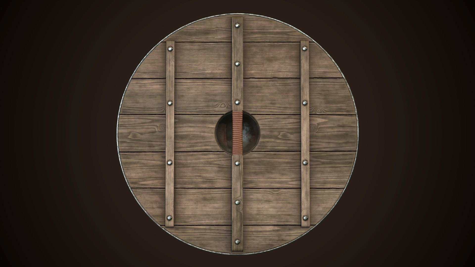 Viking Shield 14 Low-poly 3D model_8
