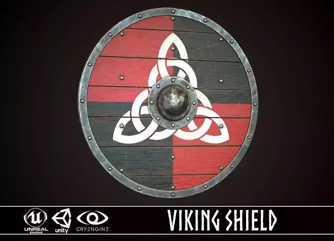 Viking Shield 14 Low-poly 3D model