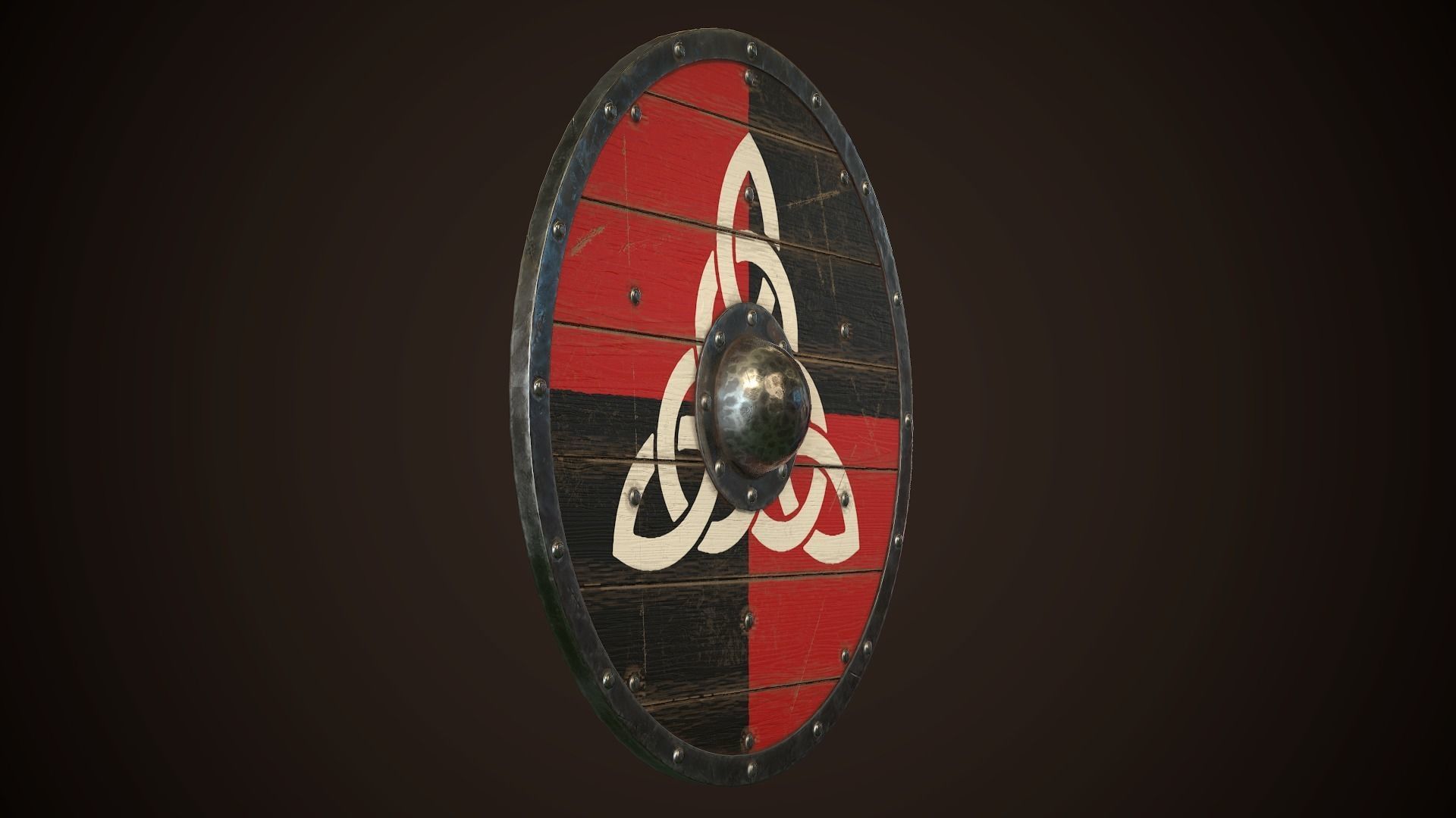 Viking Shield 14 Low-poly 3D model_12