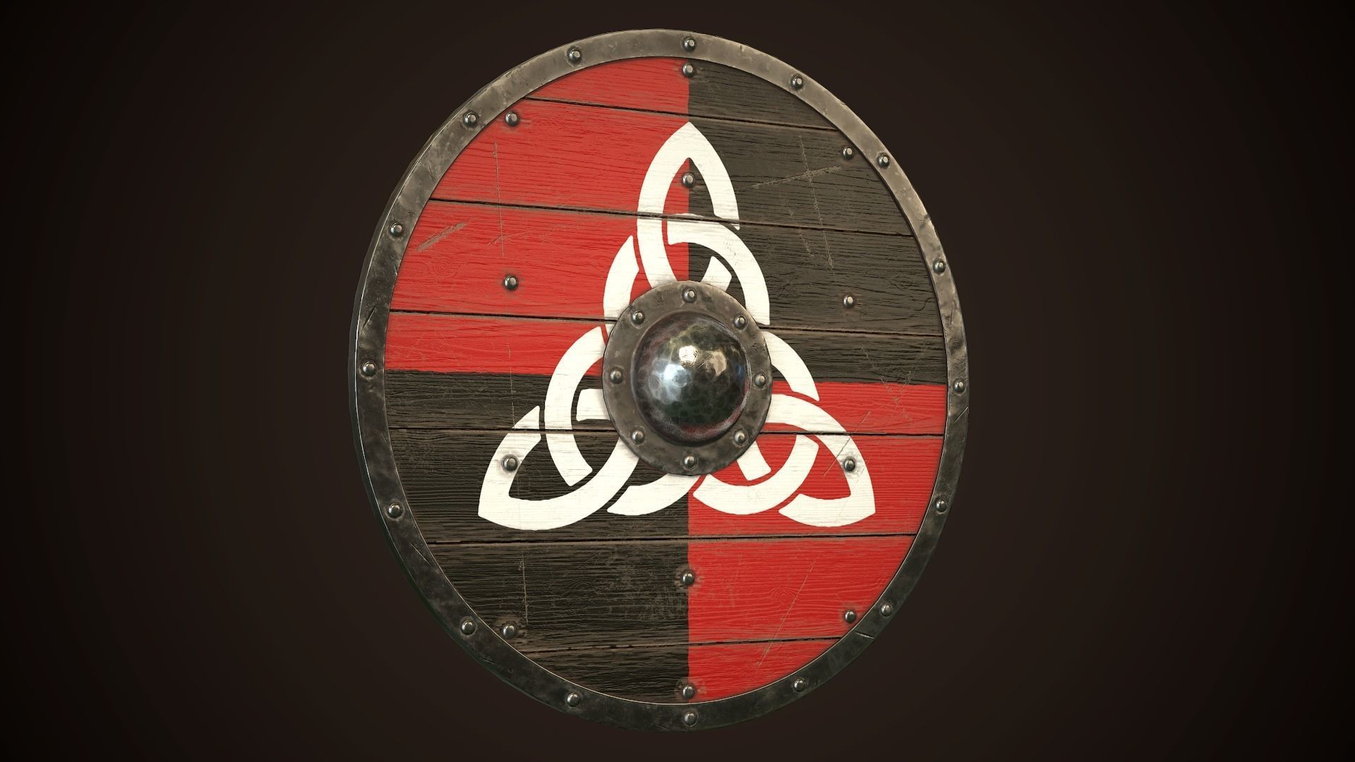 Viking Shield 14 Low-poly 3D model_13