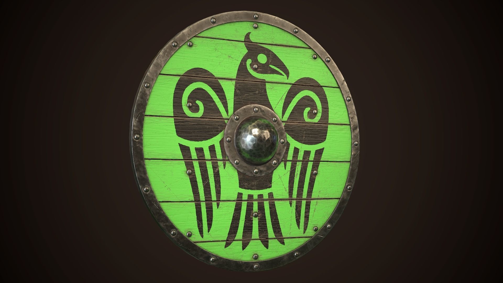 Viking Shield 15 Low-poly 3D model_13