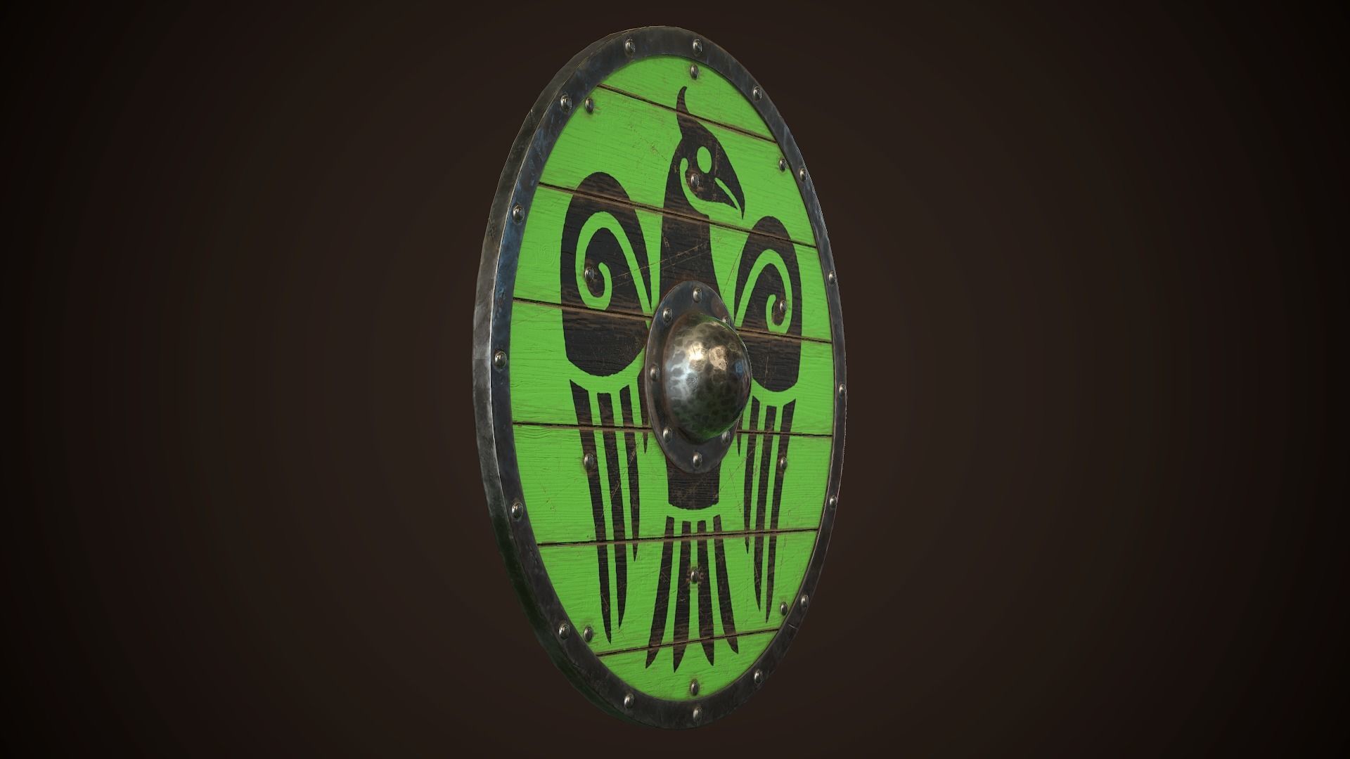 Viking Shield 15 Low-poly 3D model_12
