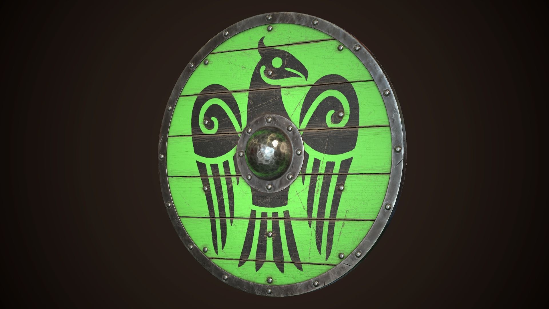 Viking Shield 15 Low-poly 3D model_3