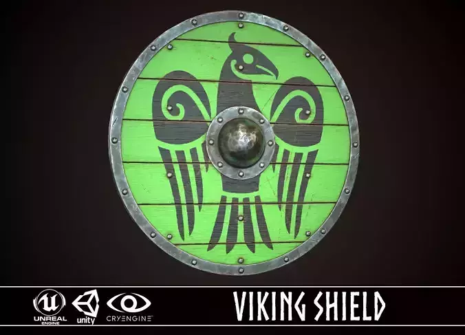 Viking Shield 15 Low-poly 3D model