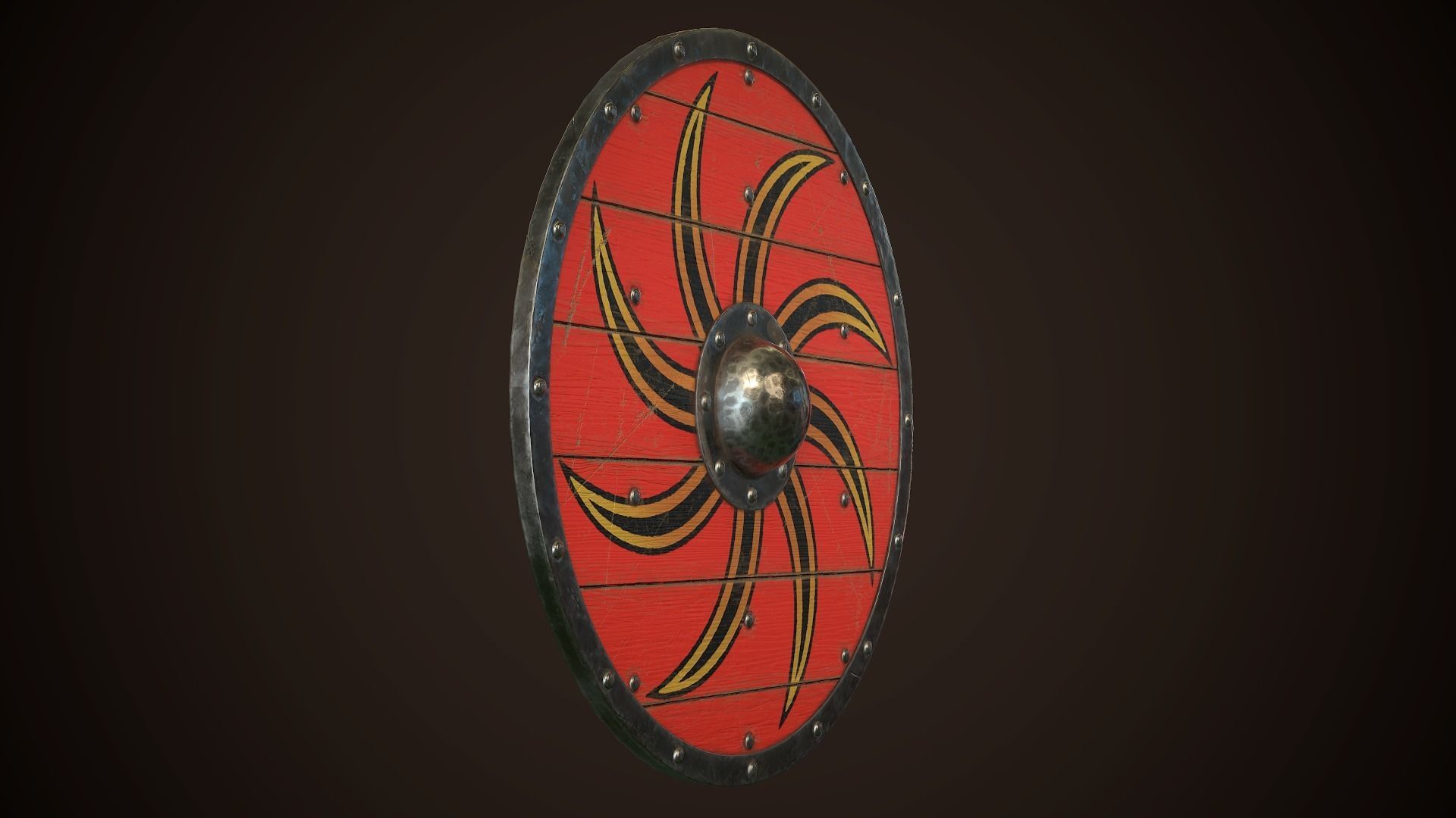 Viking Shield 16 Low-poly 3D model_12