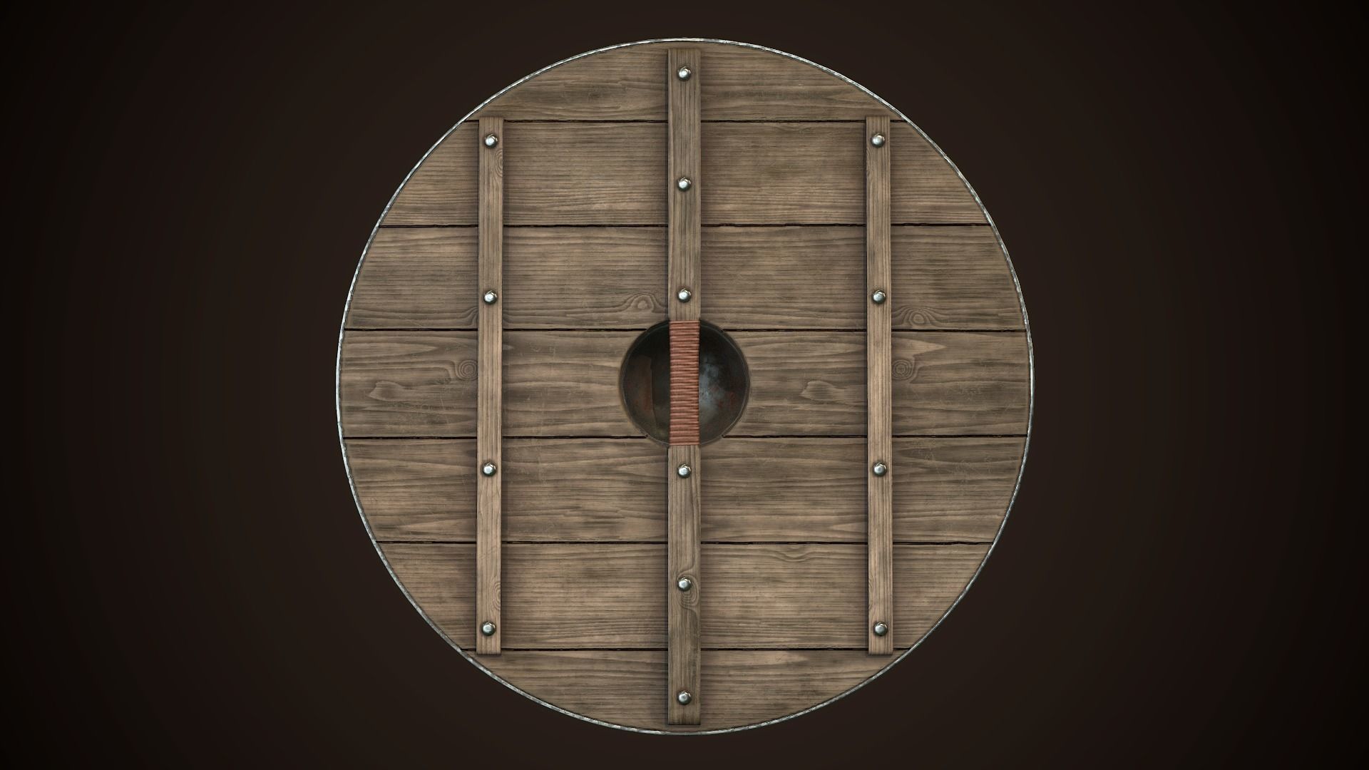 Viking Shield 16 Low-poly 3D model_8
